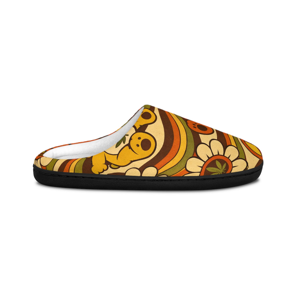 Retro Floral Peace Slippers — Women's Cozy Indoor House Shoes