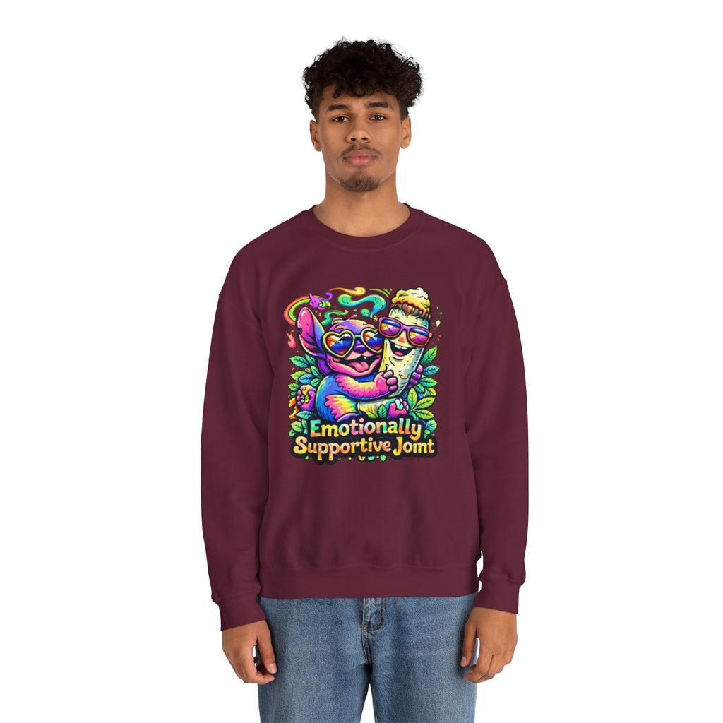 Emotionally Supportive Joint Sweatshirt — Cute Sloth & Joint Hug Graphic