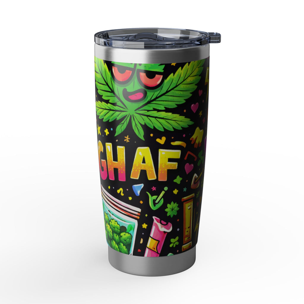 High Vibes 20oz Tumbler — Colorful Cannabis Leaf & Stoner Art Travel Mug