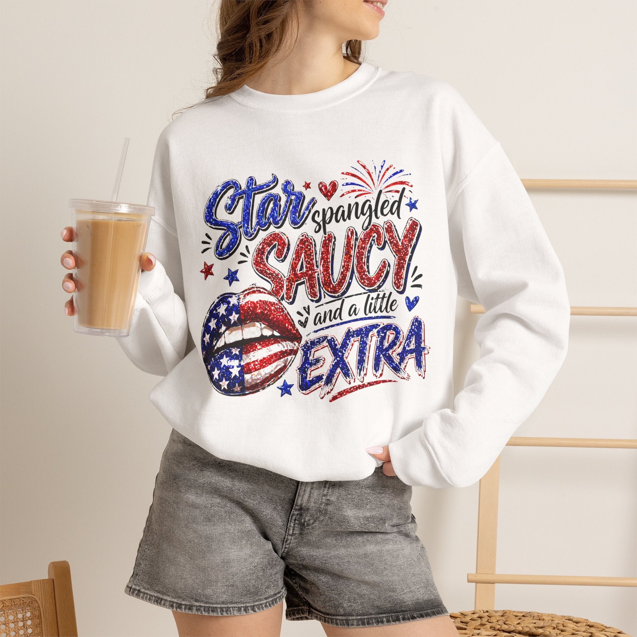 Patriotic 'Star Spangled Saucy & a Little Extra' Sweatshirt