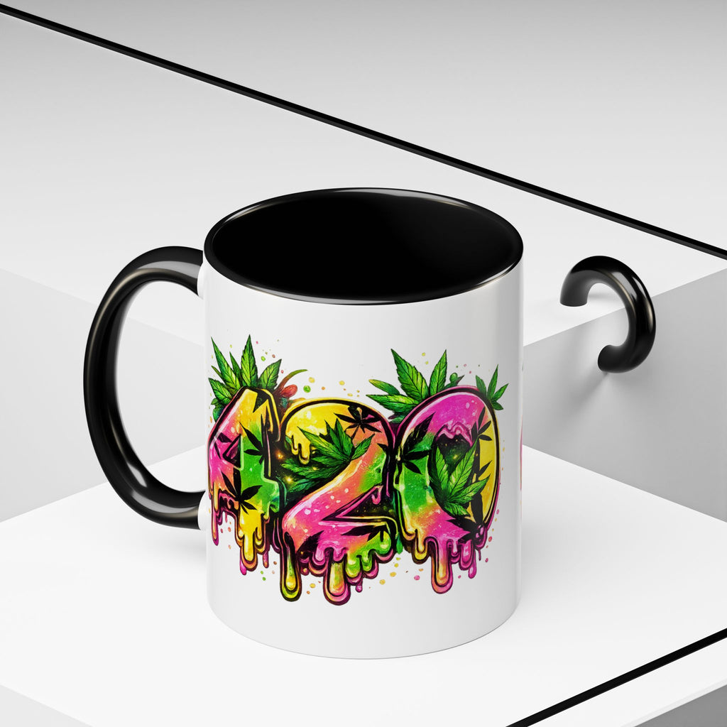 420 Drip Coffee Mug — Colorful Cannabis Stoner Art Accent Mug (11/15oz)