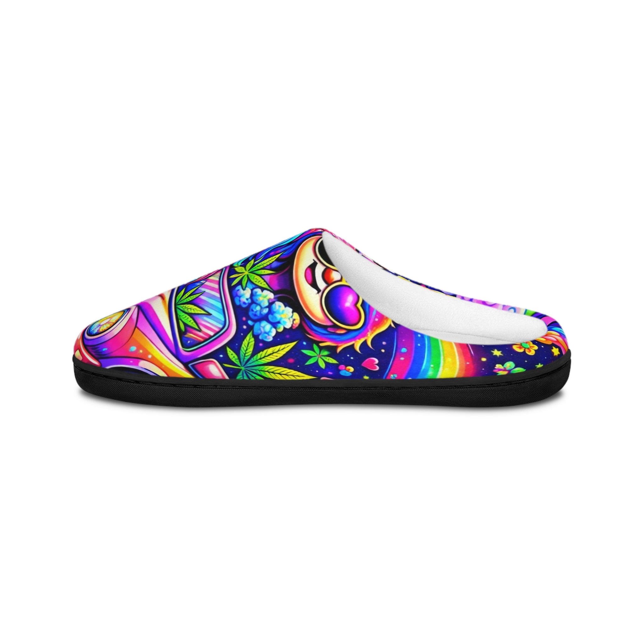 Colorful Unicorn Slippers — Psychedelic Rainbow Indoor House Shoes for Women