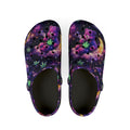 Celestial Teddy Moon EVA Clogs — Purple Galaxy Forest Print Foam Shoes