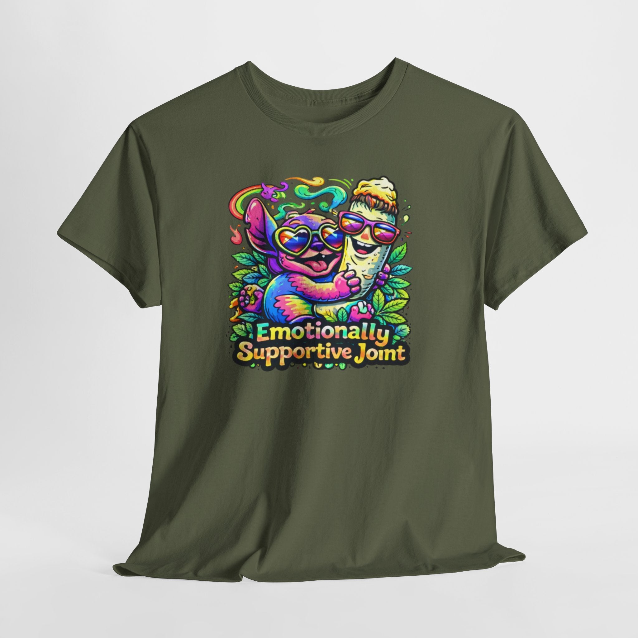 T-Shirt — "Emotionally Supportive Joint" Colorful Sloth & Ice Cream Graphic Tee