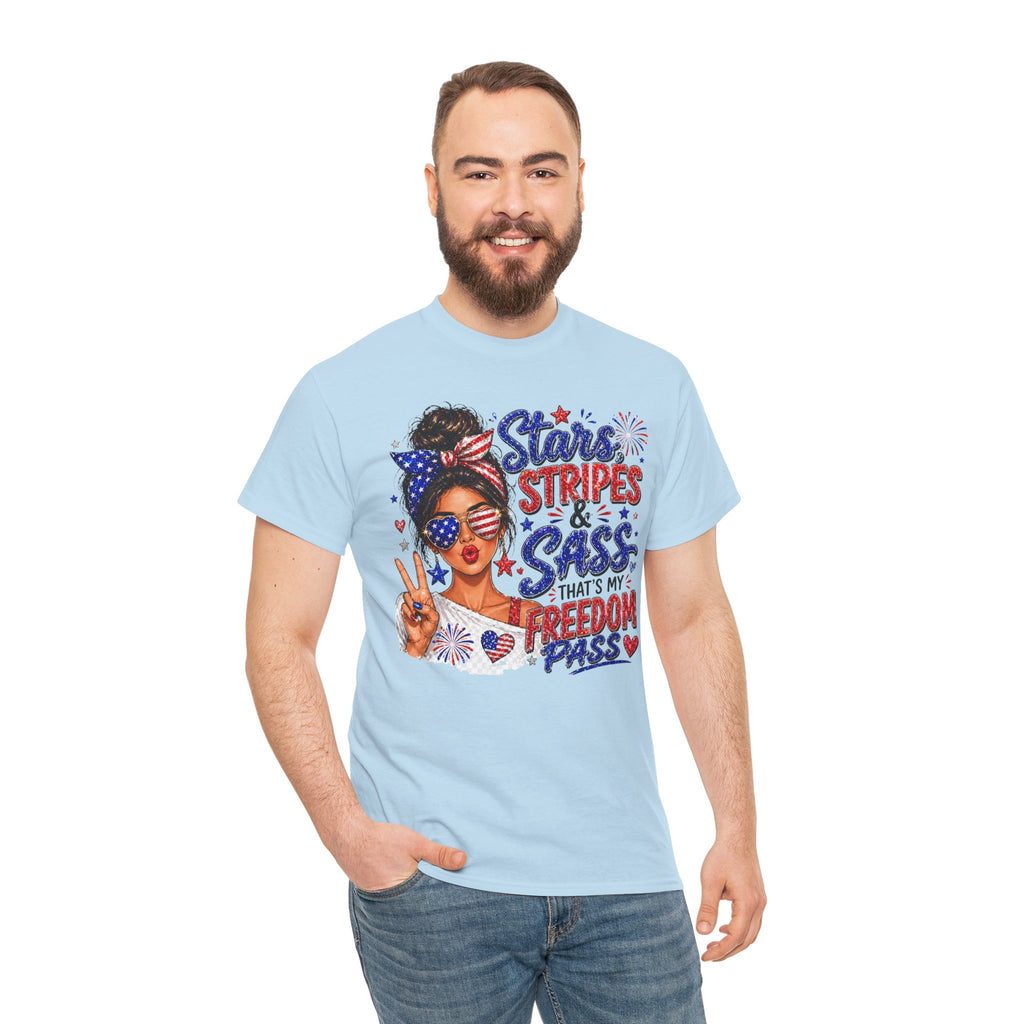 Patriotic 'Stars, Stripes & Sass' Tee — Fourth of July Women's Graphic T-Shirt