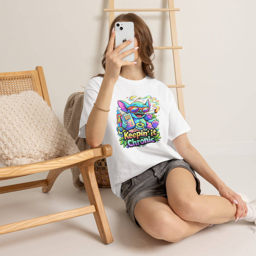 Keepin' It Chronic T-Shirt — Colorful Stoner Cat Graphic Tee