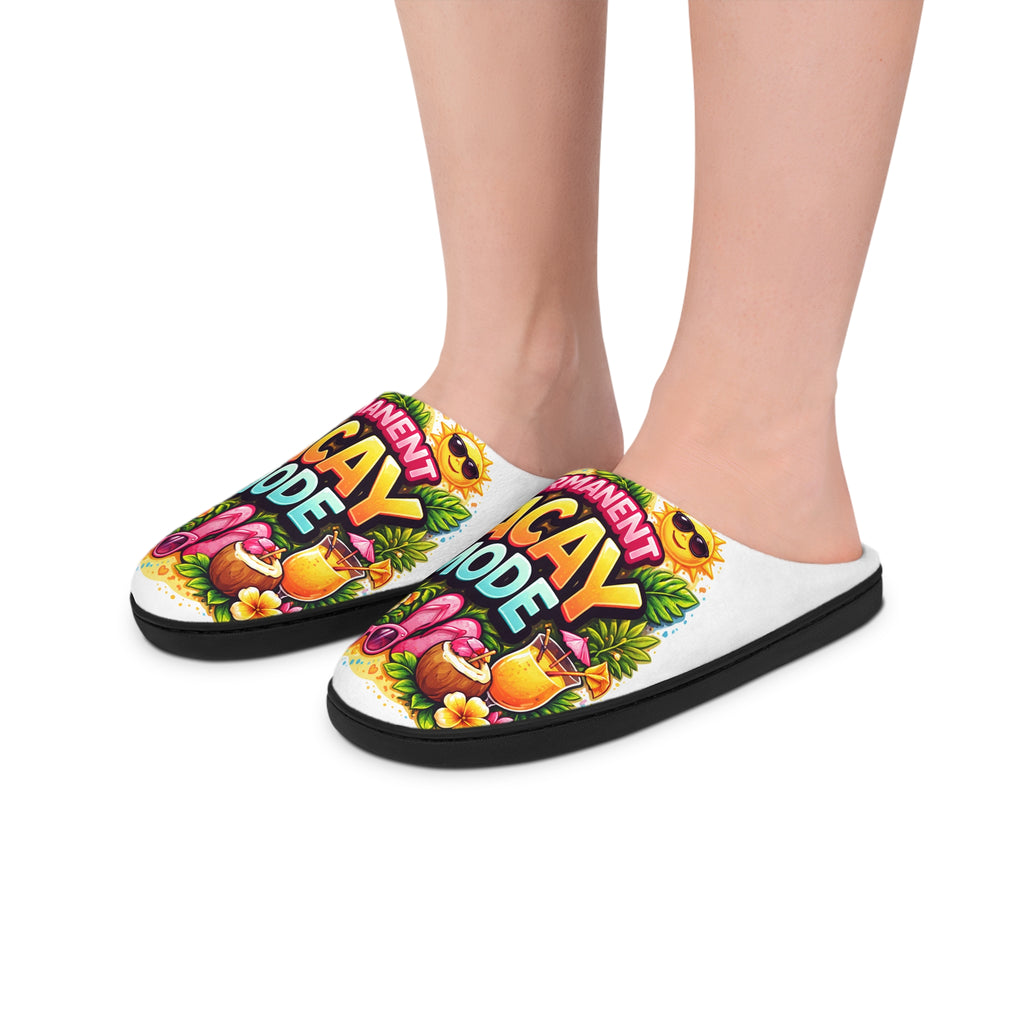 Slippers — 'Permanent Vacay Mode' Tropical Indoor Slides