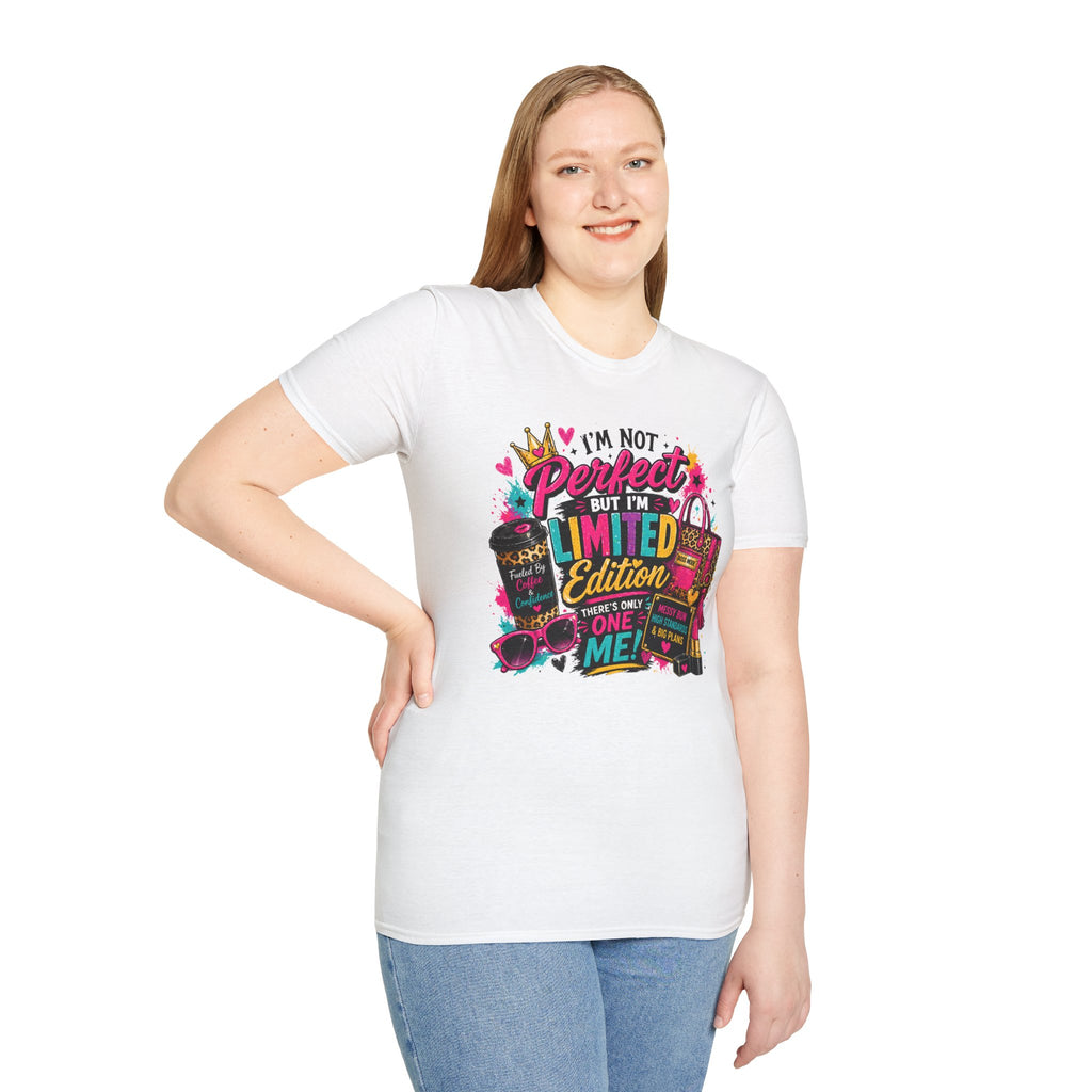 Limited Edition Graphic T-Shirt — "I'm Not Perfect But I'm Limited Edition" Bright Retro Design