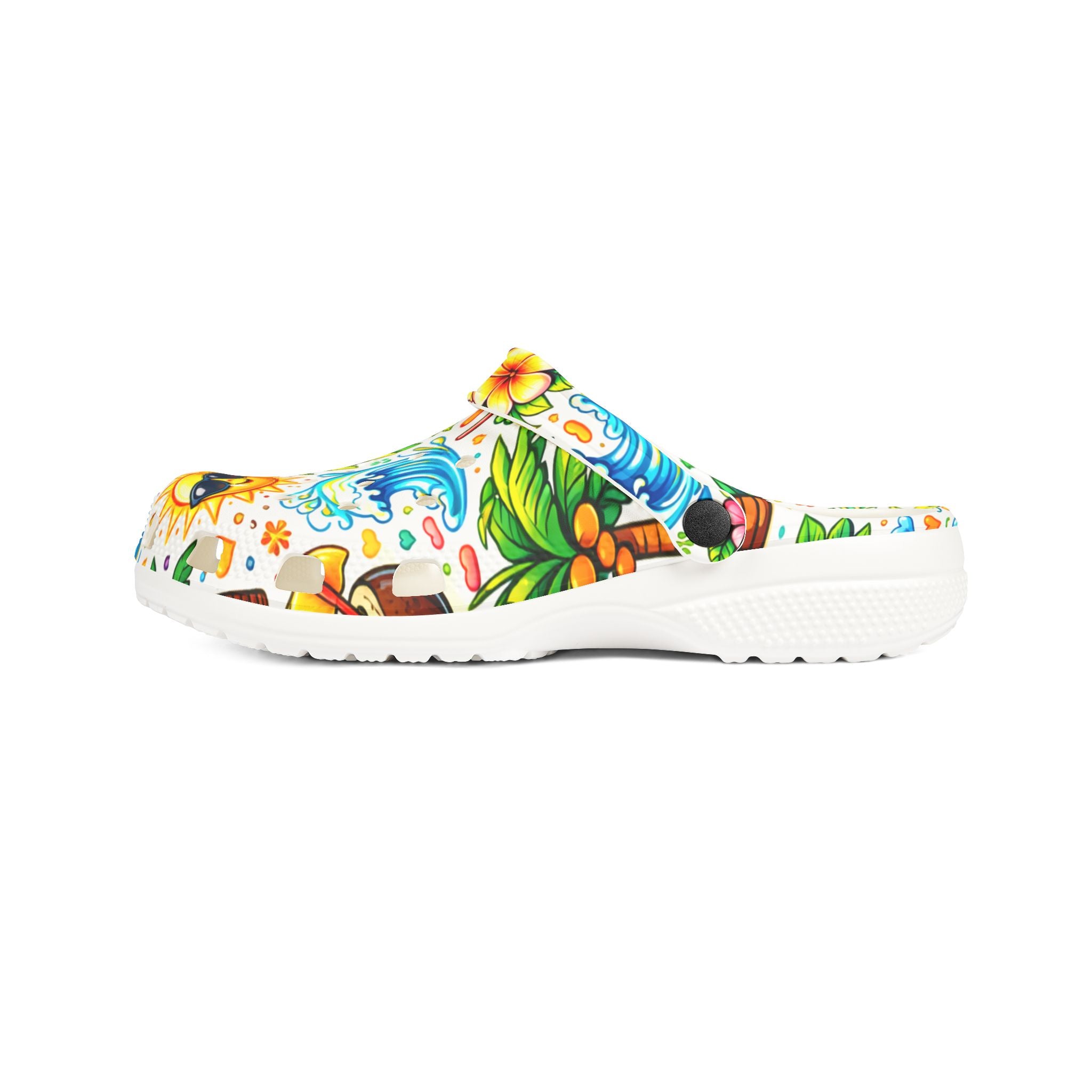 Tropical Beach Clogs — Pineapple & Palm EVA Foam Slip-On Shoes