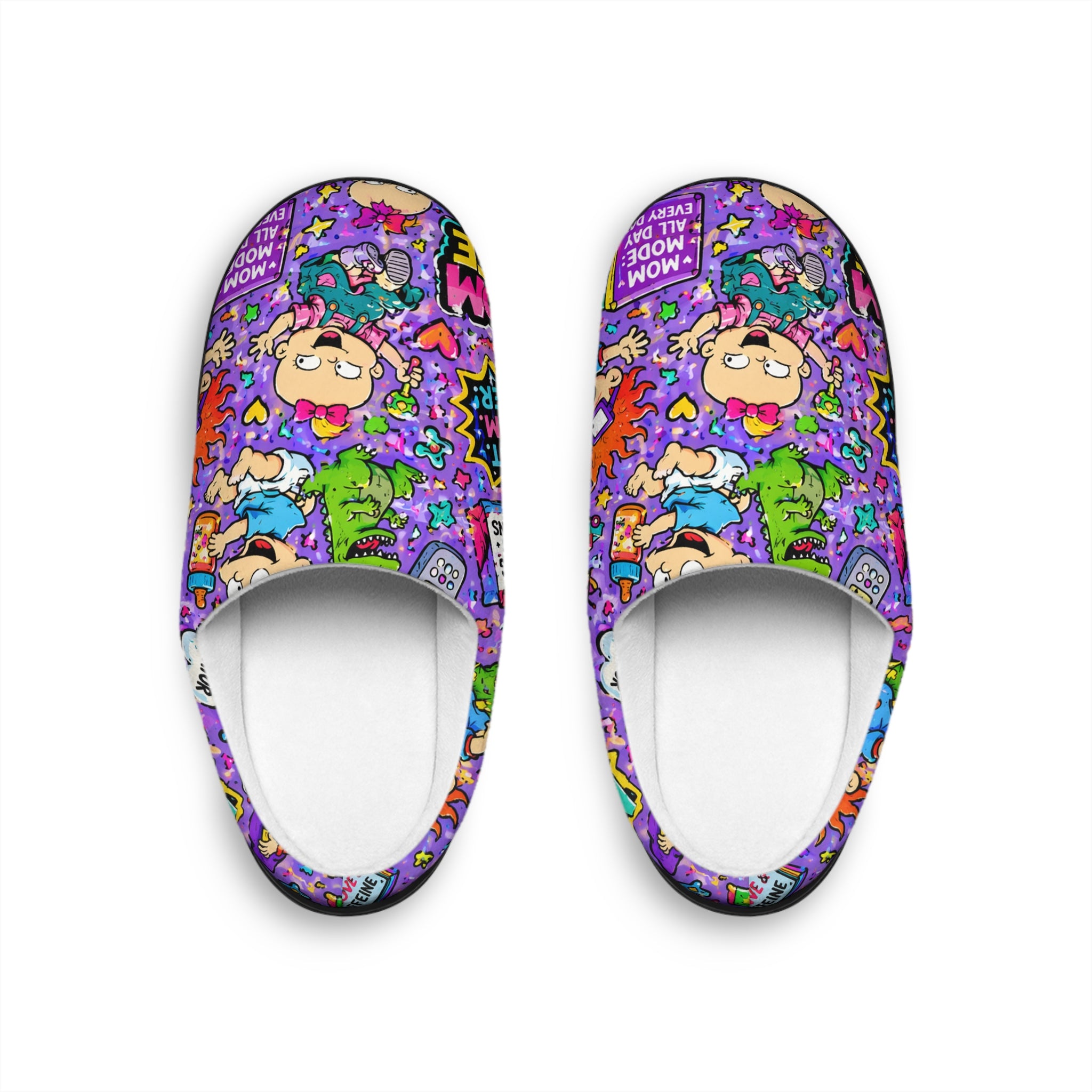 Colorful Cartoon Doodle Indoor Slippers for Women — Vibrant Cozy Home Shoes