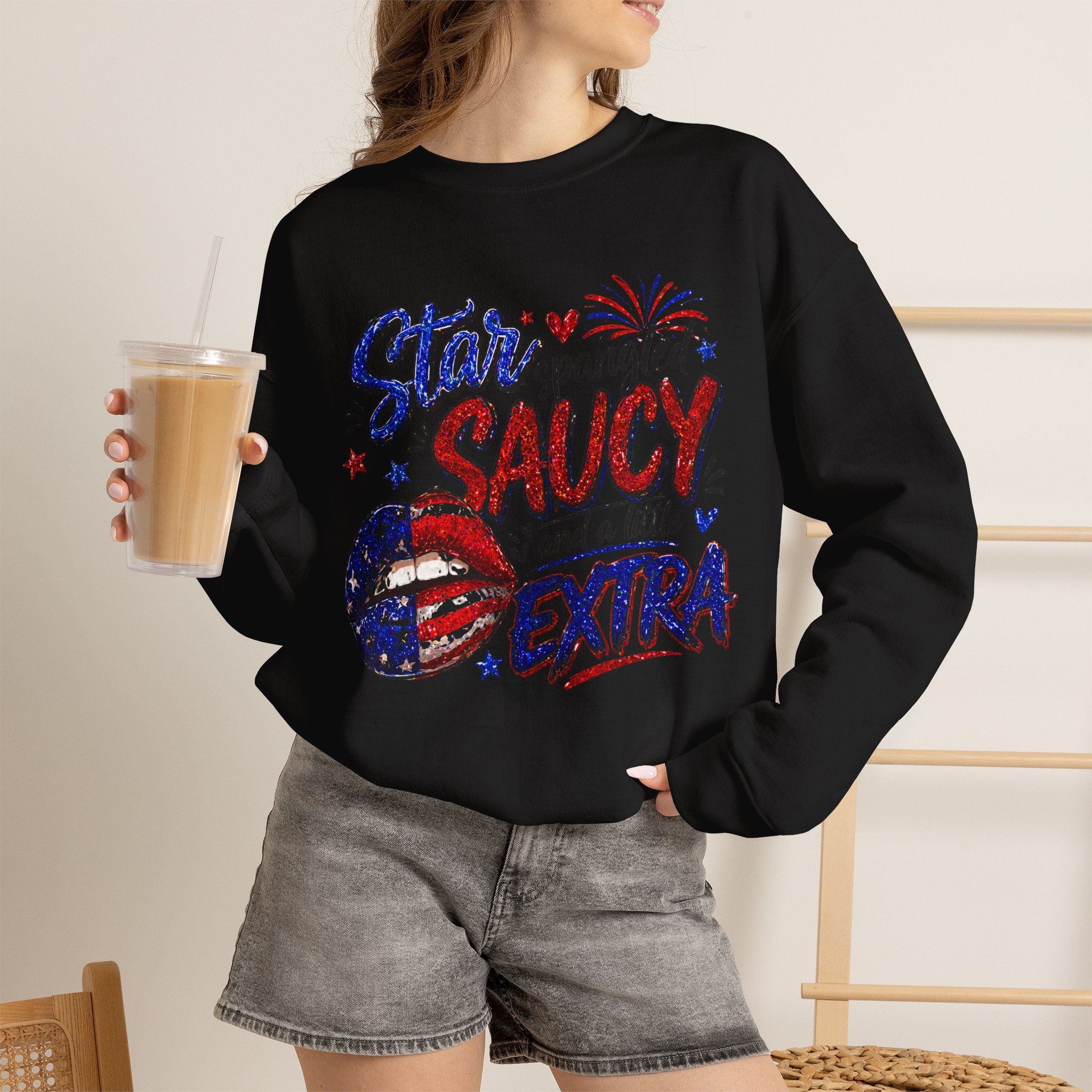 Patriotic 'Star Spangled Saucy & a Little Extra' Sweatshirt