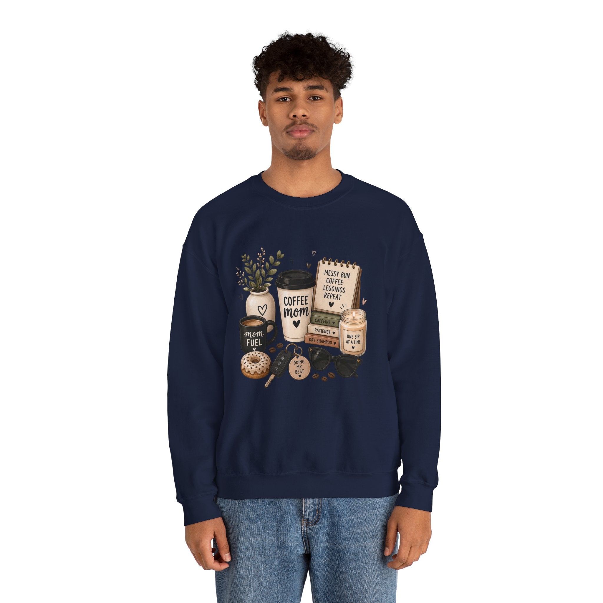 Coffee Mom Crewneck Sweatshirt — Cozy Morning Coffee Lover Graphic