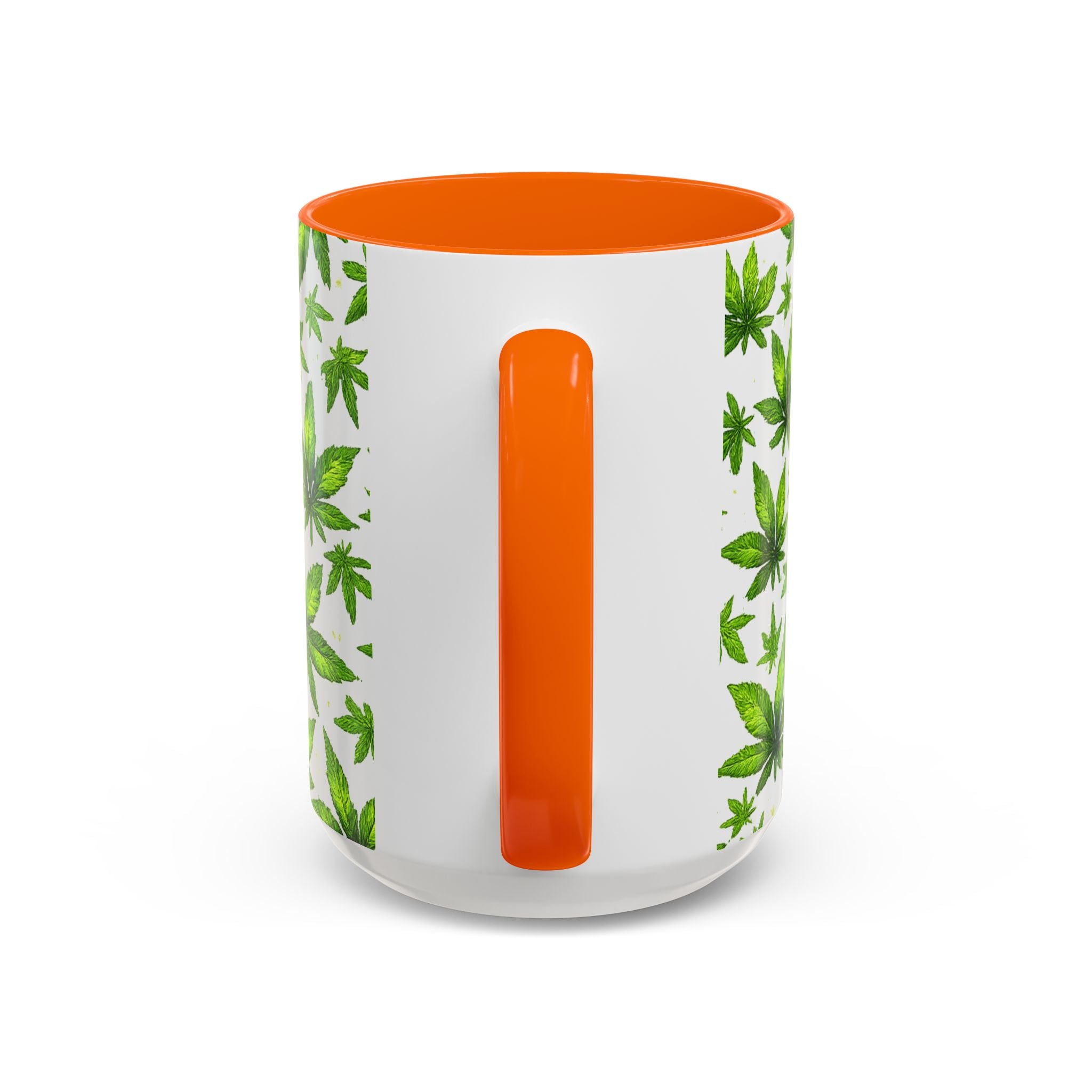 Cannabis Leaf Pattern Accent Coffee Mug – 11/15oz Ceramic