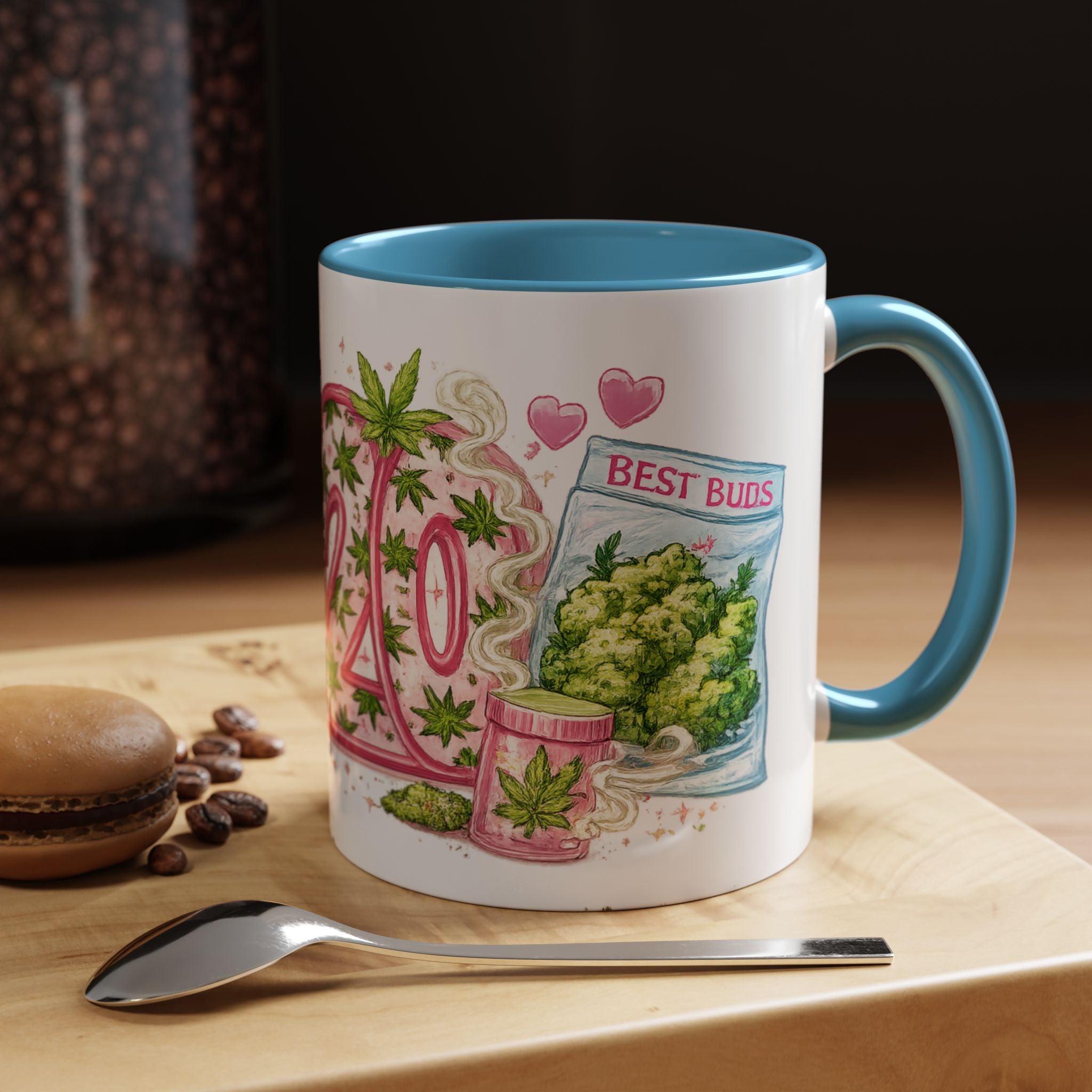 420 Cannabis Coffee Mug — 'Best Buds' Accent Tea Cup (11/15oz)
