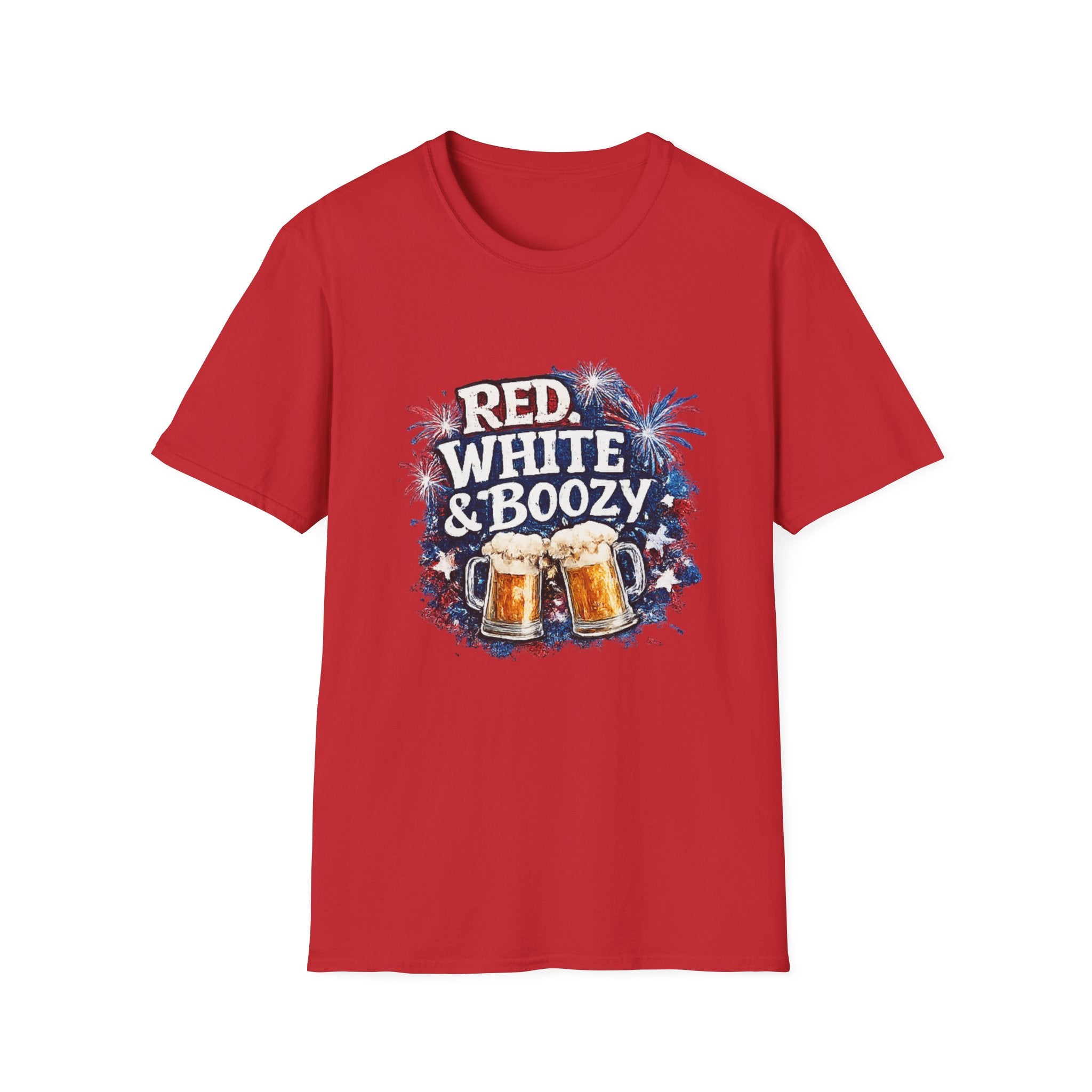 Red, White & Boozy Beer T-Shirt — Patriotic 4th of July Party Tee