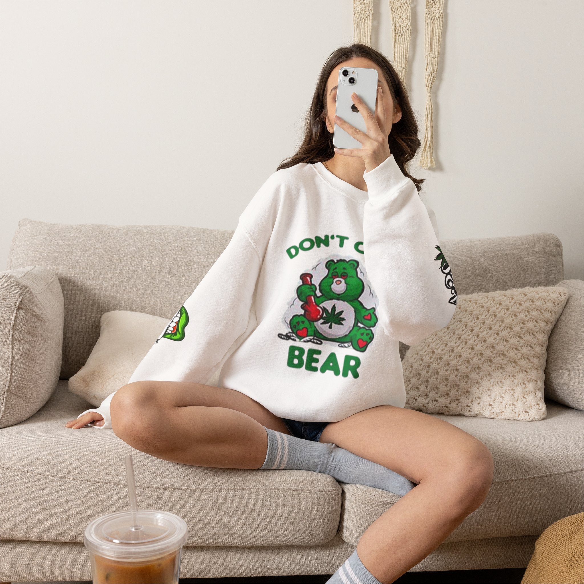 I Don't Care Bear Sweatshirt — Funny Graphic Crewneck