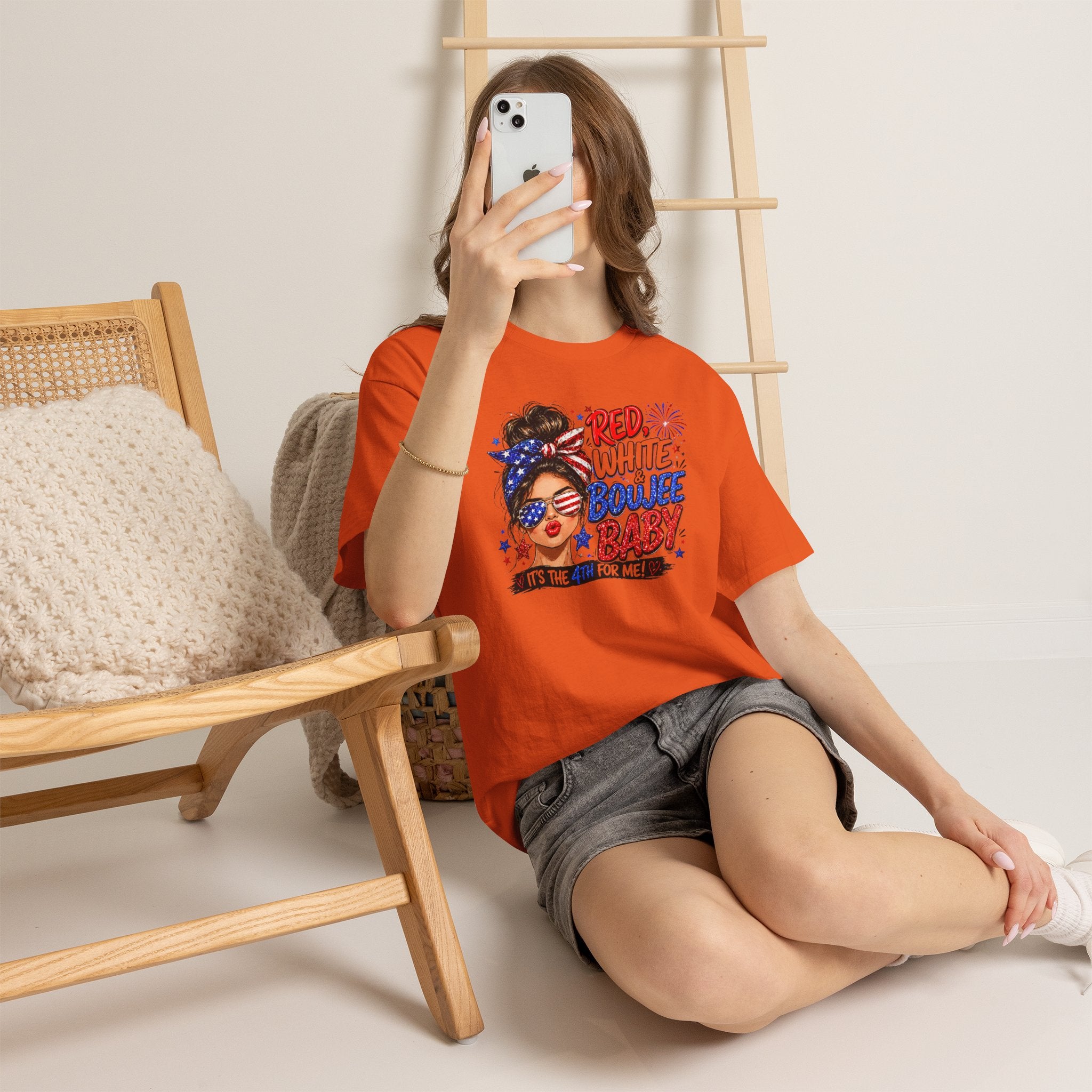 Patriotic 'Red White Boujee Baby' Tee – 4th of July Women's Graphic Shirt