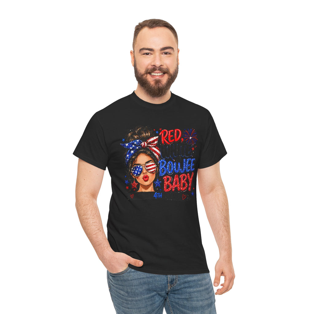 Patriotic 'Red White Boujee Baby' Tee – 4th of July Women's Graphic Shirt
