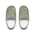 Women's Indoor Slippers — Sage Floral Crescent Moon Cozy House Shoes