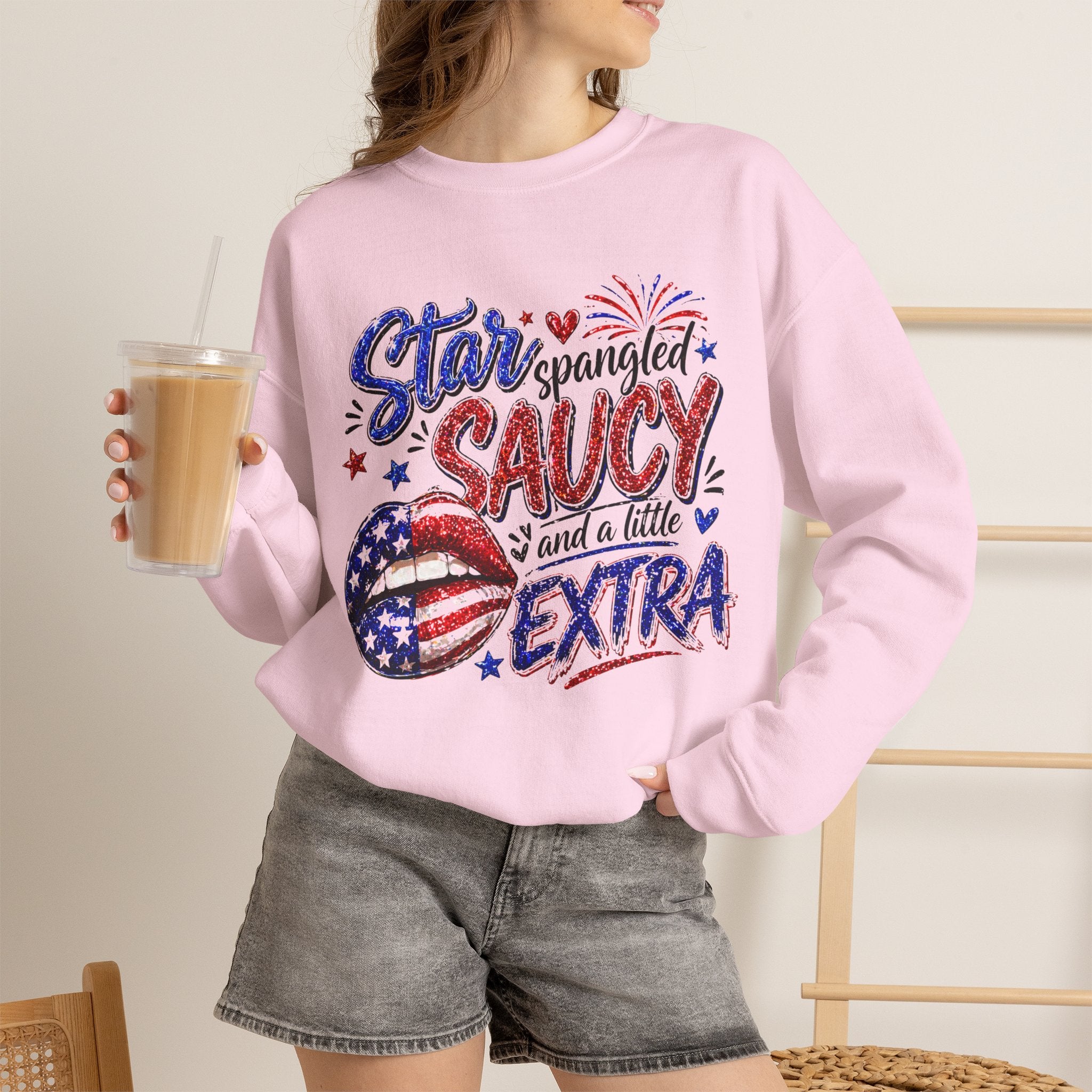 Patriotic 'Star Spangled Saucy & a Little Extra' Sweatshirt