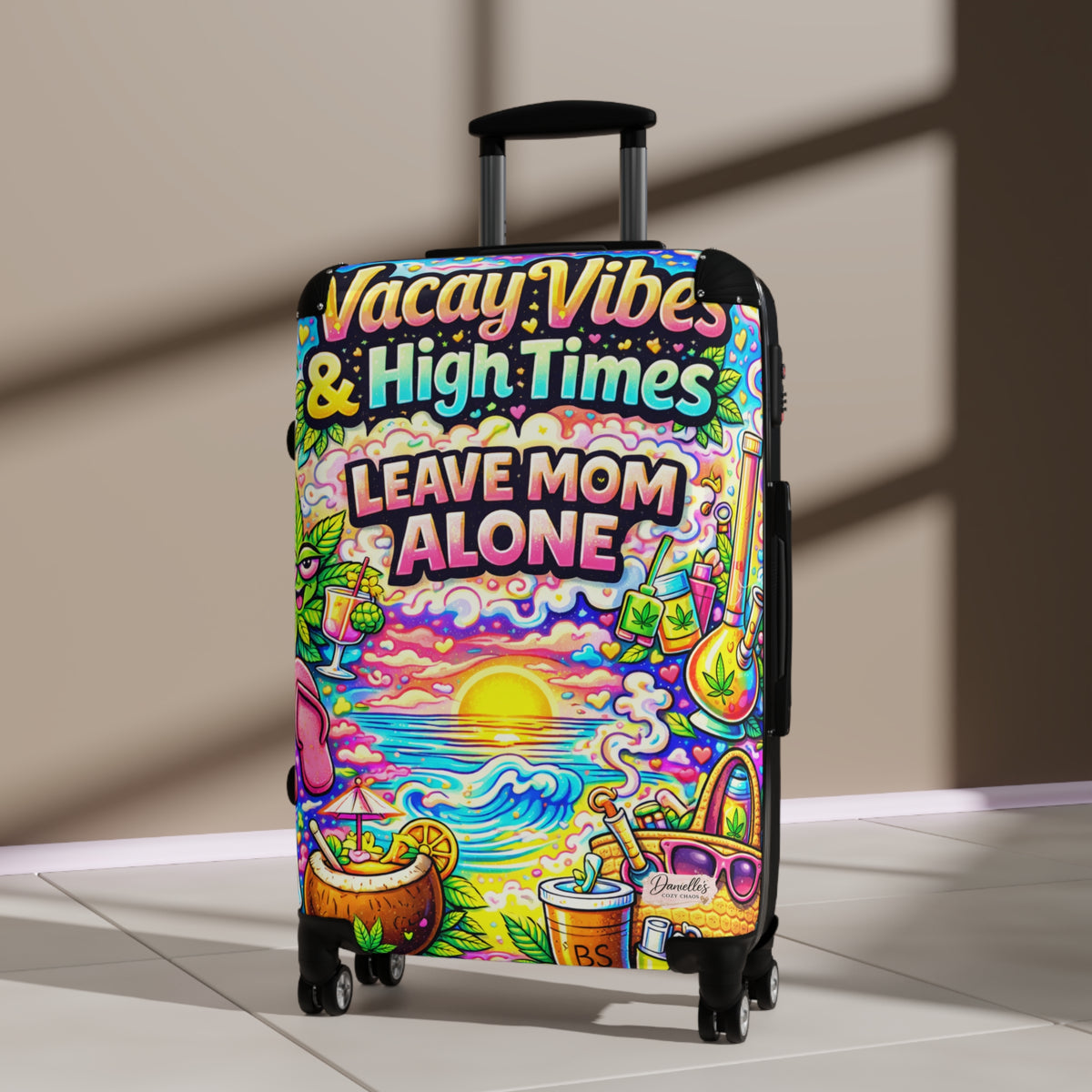 Leave Mom Alone Carry-On Suitcase – Colorful Beach Vibes Travel Luggage