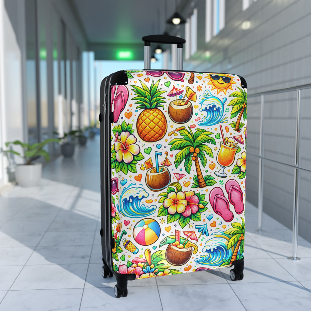 Tropical Vacation Suitcase – Colorful Pineapple & Palm Beach Carry-On