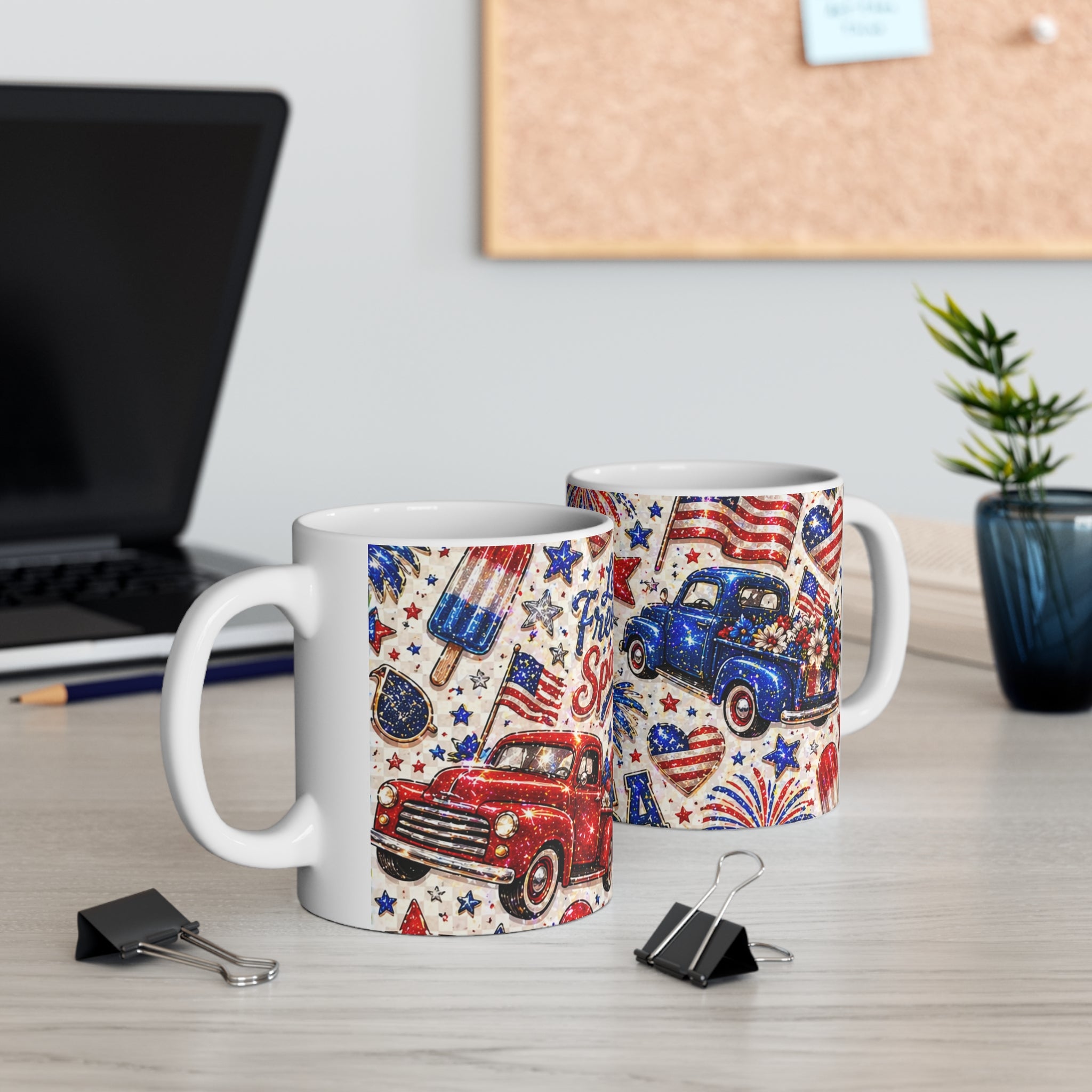 Let Freedom Sparkle Mug — Patriotic 4th of July Ceramic Coffee Cup (11oz & 15oz)