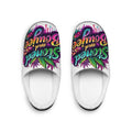 Slender and Boujee Women's Indoor Slippers — Colorful Floral Graphic