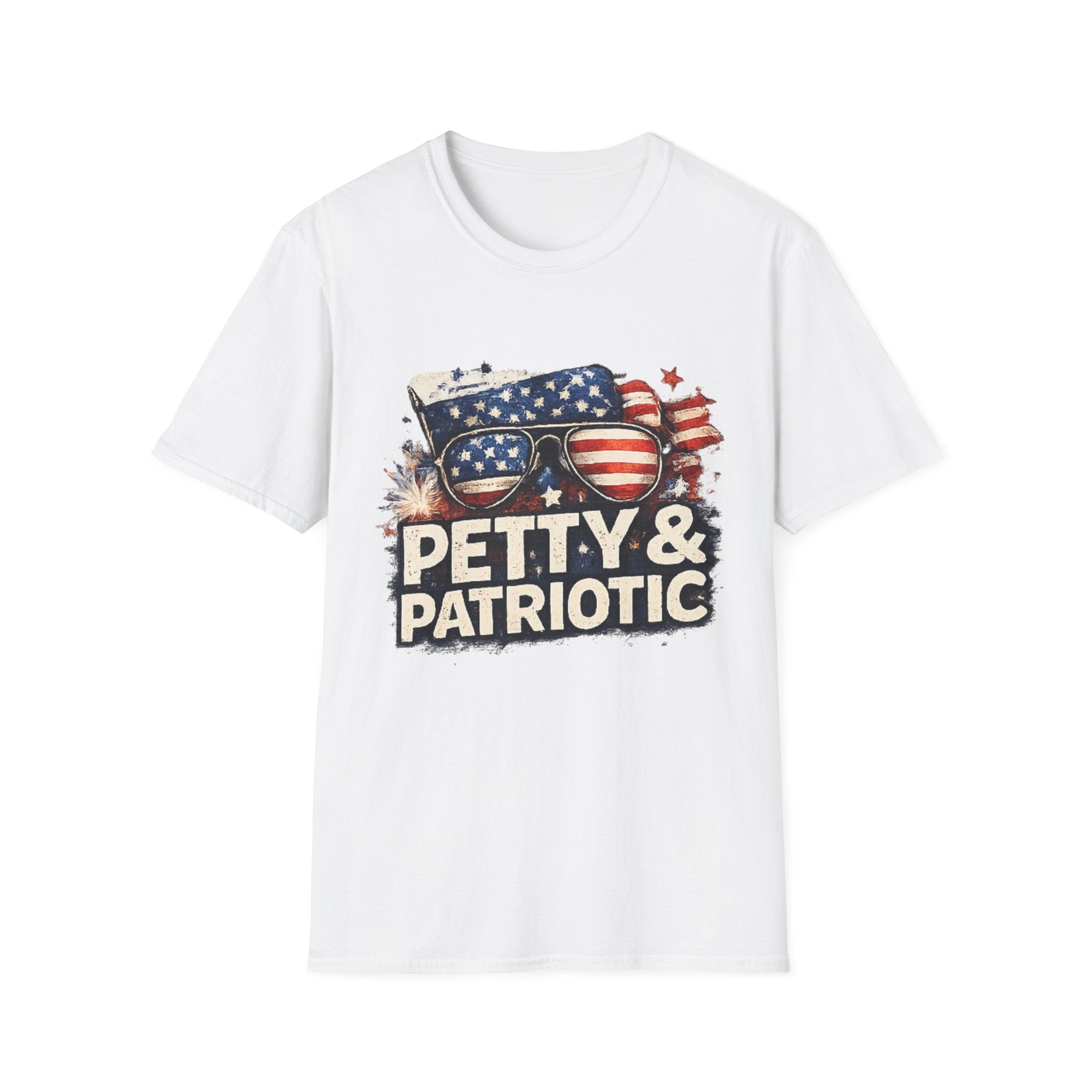 Petty & Patriotic T-Shirt — Funny American Flag Sunglasses Tee