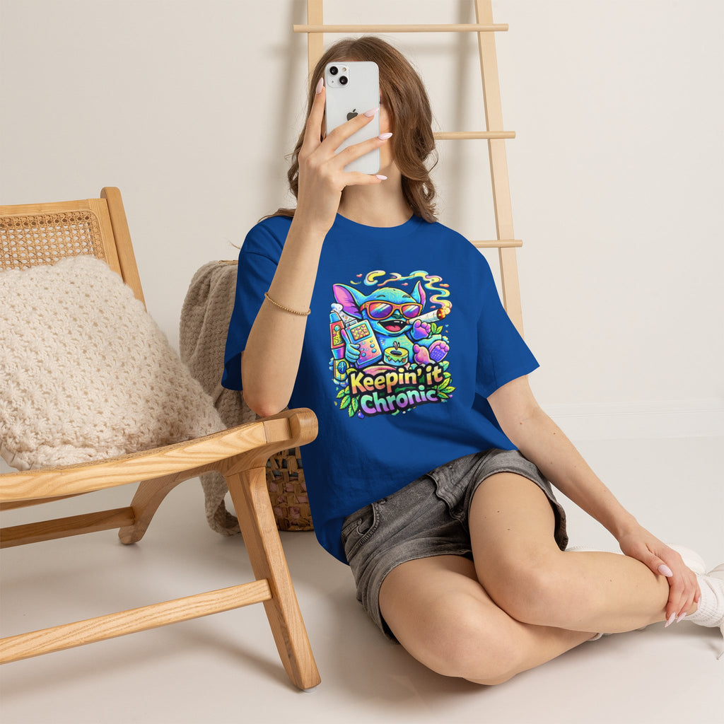 Keepin' It Chronic T-Shirt — Colorful Stoner Cat Graphic Tee