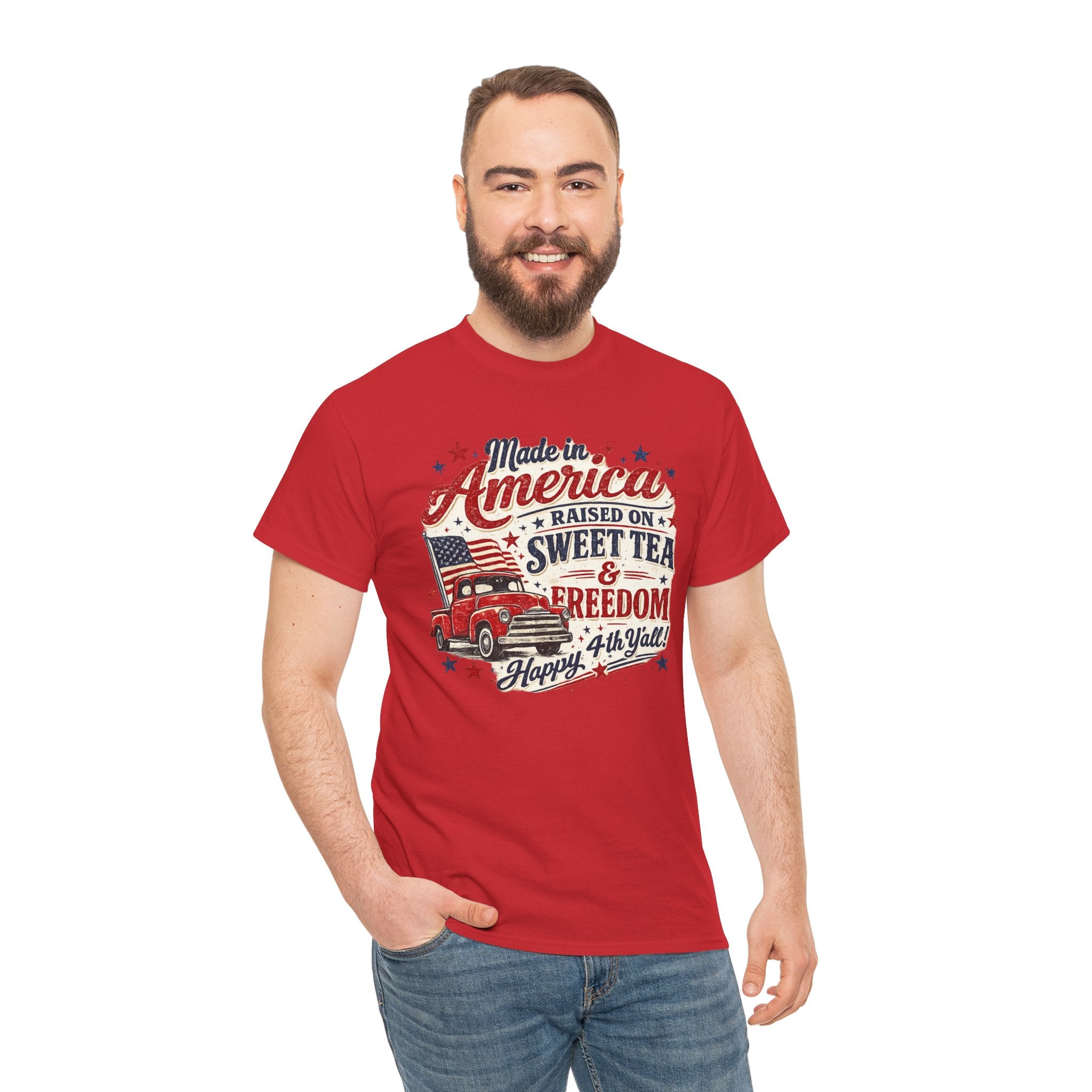 Made in America Sweet Tea & Freedom T-Shirt — 4th of July Patriotic Tee