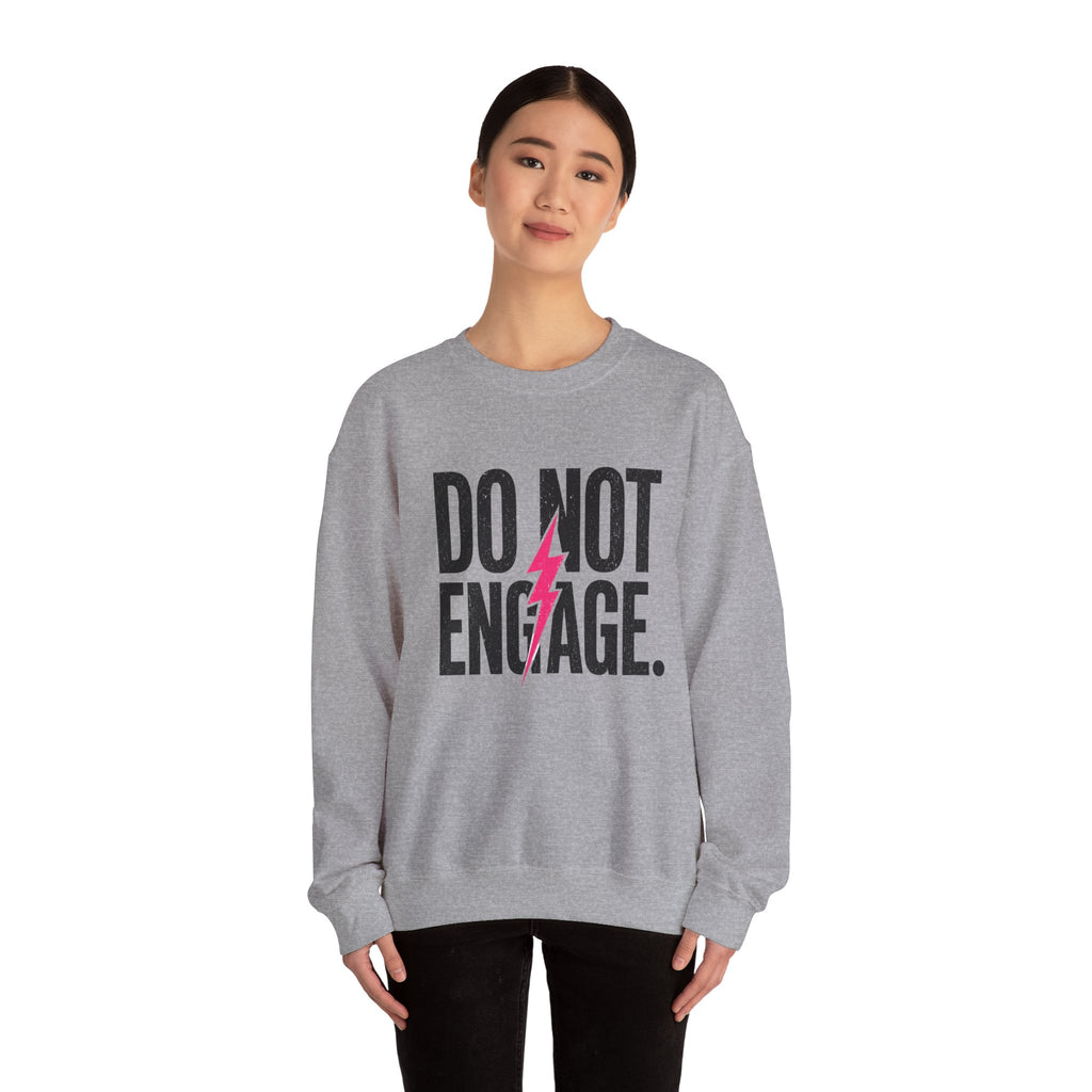 Do Not Engage Crewneck Sweatshirt – Bold Lightning Graphic Streetwear