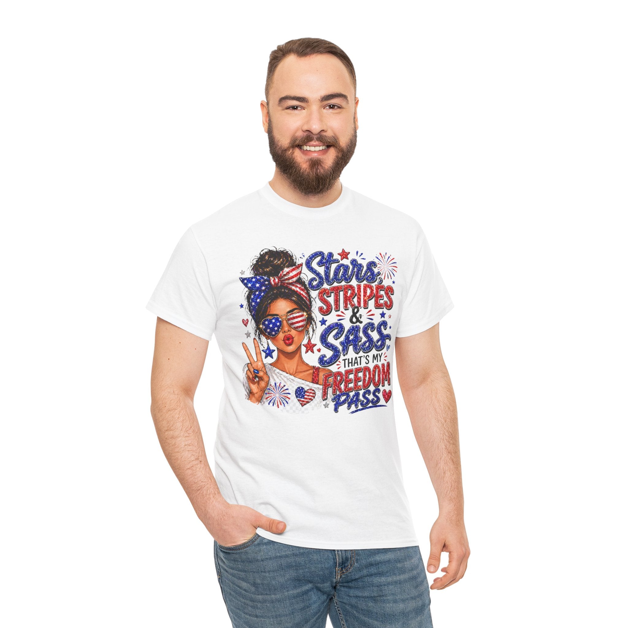 Patriotic 'Stars, Stripes & Sass' Tee — Fourth of July Women's Graphic T-Shirt