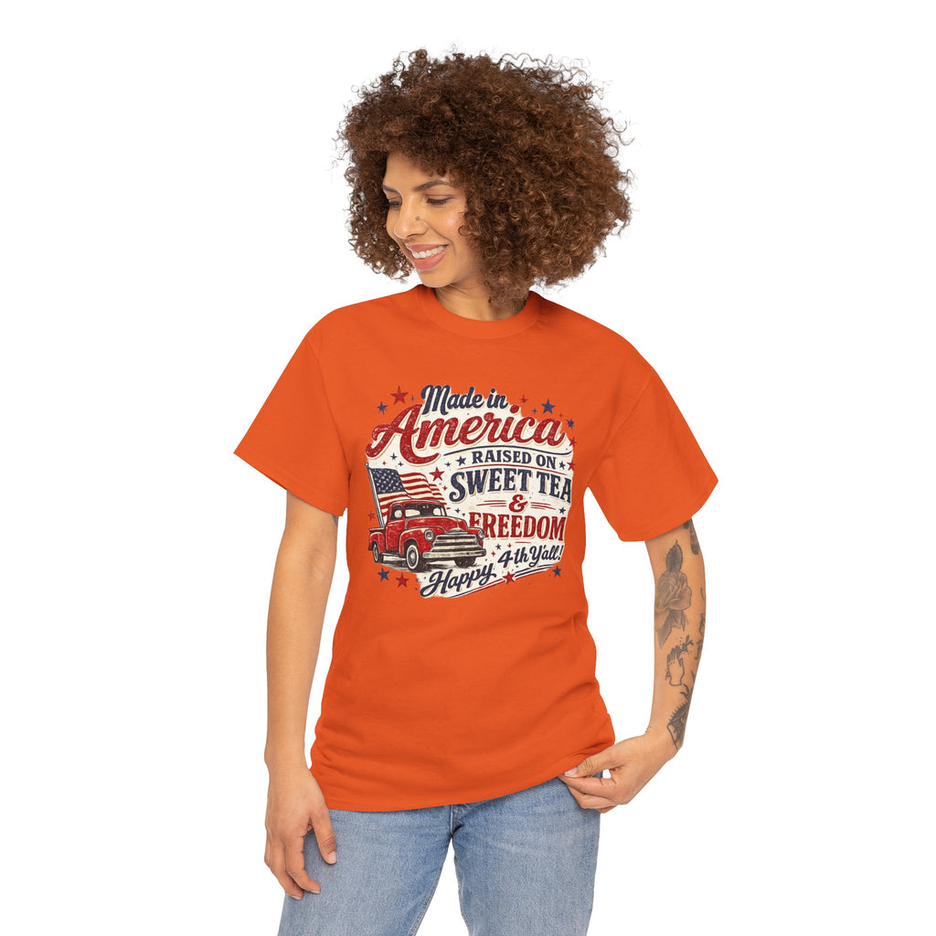 Made in America Sweet Tea & Freedom T-Shirt — 4th of July Patriotic Tee